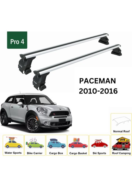 Mini Paceman 2010-2016 Oluksuz Üst Tavan Portbagaj Taşıyıcı Ara Atkısı Toros Serisi Pro 4 Gri fiyatları