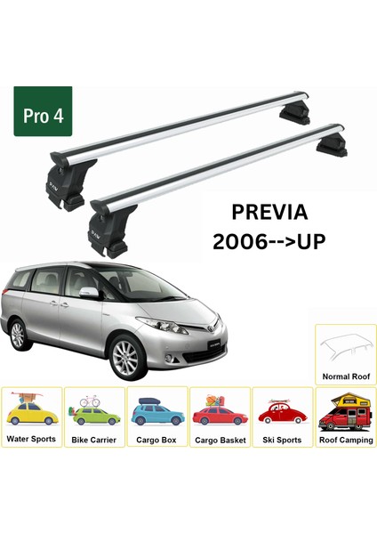 Toyota Previa 2006-2019 Oluksuz Üst Tavan Portbagaj Taşıyıcı Ara Atkısı Toros Serisi Pro 4 Gri fiyatları