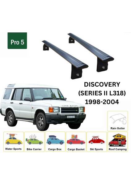 Land Rover Discovery (Series Iı) 1998-2004 Roof Rack Cross Bars Rain Gutter Siyah fiyatları