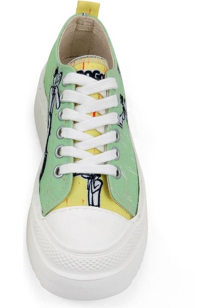 Kadın Vegan Yeşil Kalın Taban Sneakers - The Band Tasarım indirimleri