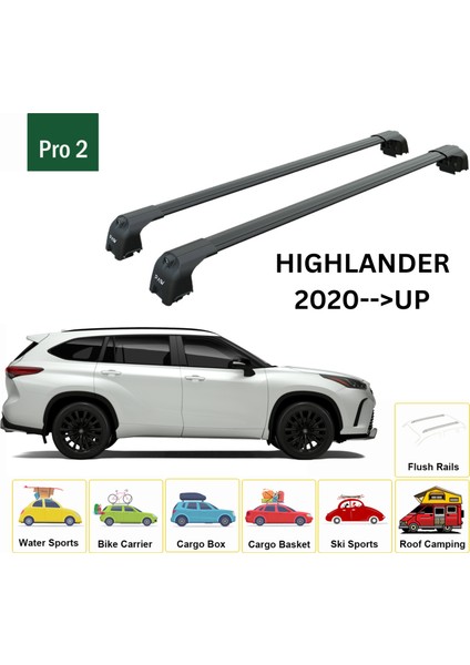 Toyota Highlander 2020-2025 Portbagaj Taşıyıcı Ara Atkisi - Ara Çubuk Paw Pro 2 Siyah fiyatları