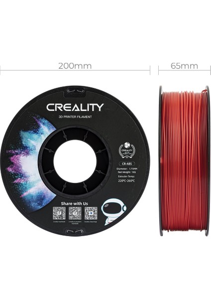 Cr-Abs Kırmızı Filament 1.75MM 1000GR fırsatları