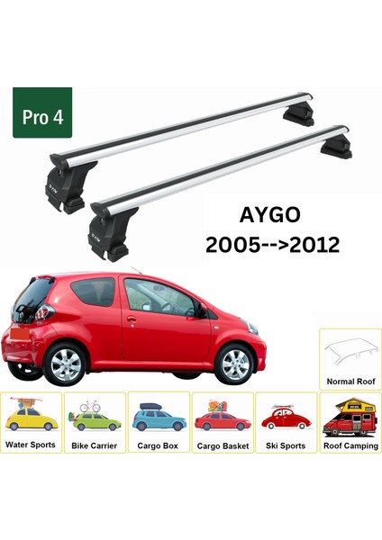 Toyota Aygo 2005-2012 Oluksuz Üst Tavan Portbagaj Taşıyıcı Ara Atkısı Toros Serisi Pro 4 Gri fiyatları