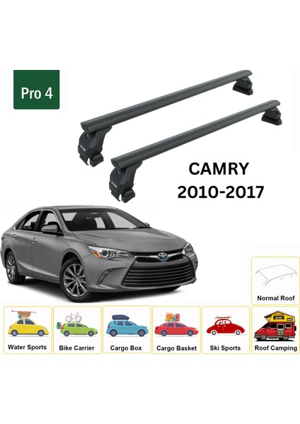 Toyota Camry 2010-2017 Oluksuz Üst Tavan Portbagaj Taşıyıcı Ara Atkısı Toros Serisi Pro 4 Siyah fiyatları