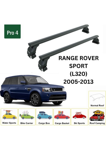 Land Rover Range Rover Sport (L320) 2005-2013 Oluksuz Üst Tavan Portbagaj Taşıyıcı Ara Atkısı Toros Serisi Pro 4 Siyah fiyatları