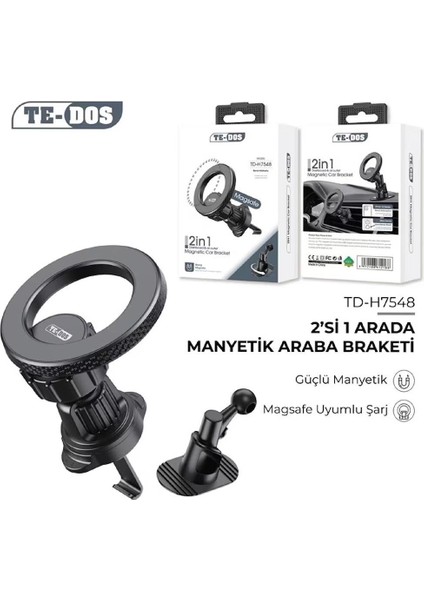 Magsafe ile Uyumlu Manyetik Telefon Tutucu Araç Içi 360° Döner Başlıklı Torpido ve Hava Menfezi Montajlı Petek Tasarımlı Sabitleyici TD-H7548 fiyatları