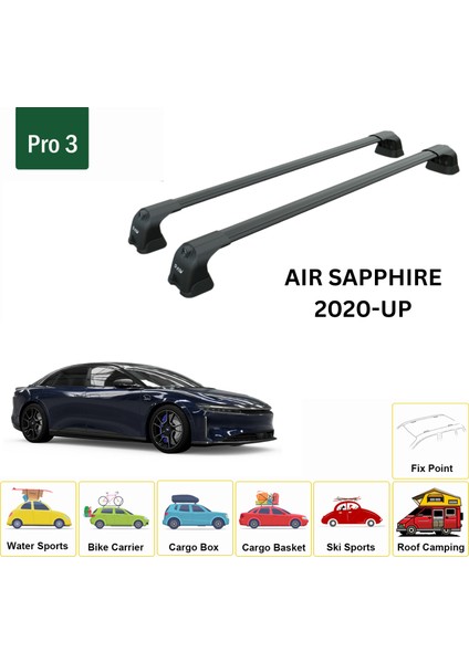 Lucid Air Sapphire 2020-2025 Portbagaj Taşıyıcı Ara Atkı Aparatı Paw Pro 3 Siyah fiyatları