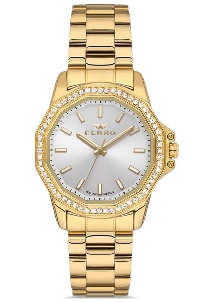 FL21540AWT-B Quartz Çelik Altın Rengi 32 mm Kadın Kol Saati