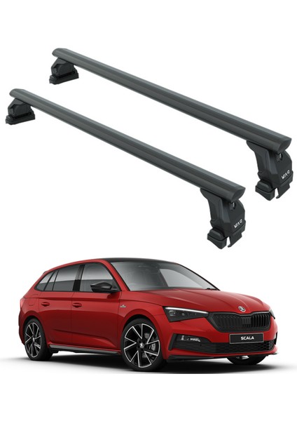 Skoda Scala 2019-2025 Oluksuz Üst Tavan Portbagaj Taşıyıcı Ara Atkısı Toros Serisi Pro 4 Siyah