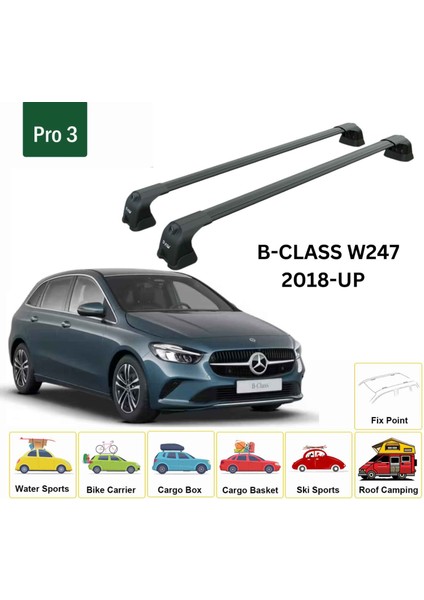 Mercedes Benz B W247 2018-2025 Portbagaj Taşıyıcı Ara Atkı Aparatı Paw Pro 3 Siyah fiyatları