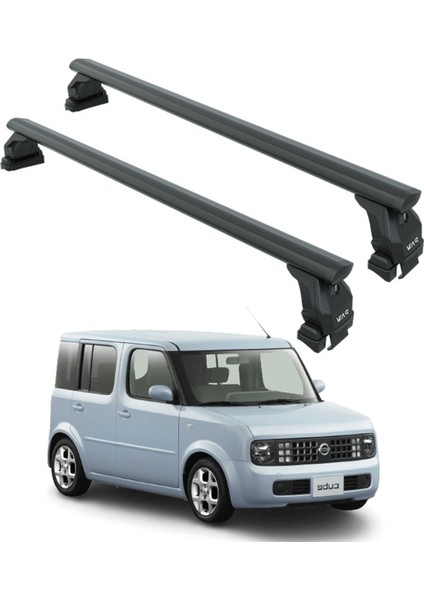Nissan Cube Z11 2002–2008 Oluksuz Üst Tavan Portbagaj Taşıyıcı Ara Atkısı Toros Serisi Pro 4 Siyah