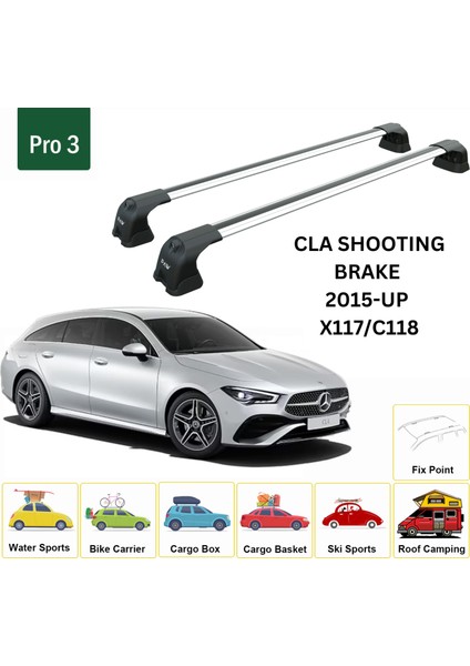 Mercedes Cla Sb 2013-2019 Portbagaj Taşıyıcı Ara Atkı Aparatı Paw Pro 3 Gri fiyatları