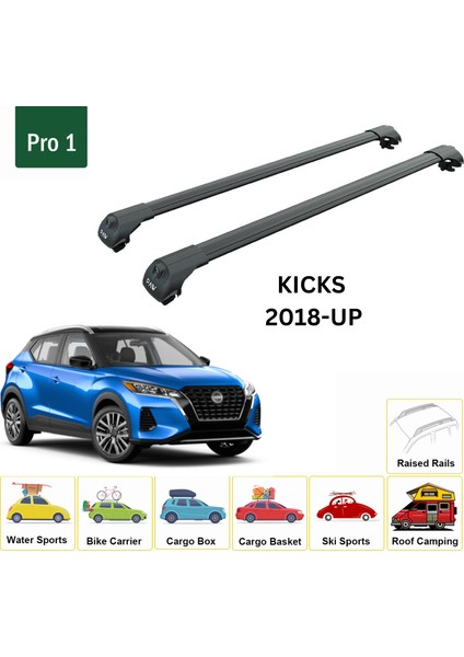 Nissan Kicks 2018-2024 Portbagaj Taşıyıcı Ara Atkisi - Ara Çubuk Paw Pro 2 Siyah fiyatları