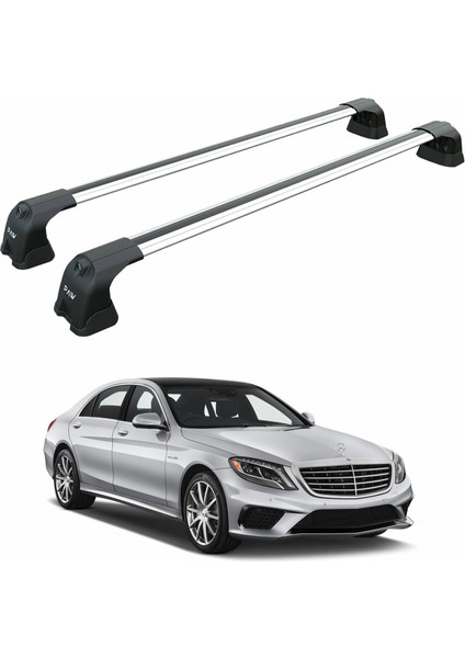 Mercedes S-Class W222 2014-2020 Portbagaj Taşıyıcı Ara Atkı Aparatı Paw Pro 3 Gri