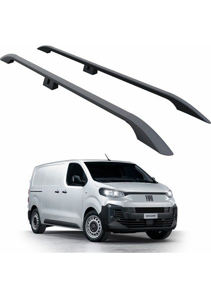 Peugeot Expert Mk3 Kısa Şase L1 2016-2025 Araç Üstü Alüminyum Tavan Yan Rayları Plus Serisi - Siyah