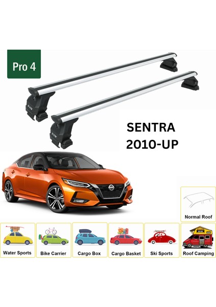 Nissan Sentra 2010-2019 Oluksuz Üst Tavan Portbagaj Taşıyıcı Ara Atkısı Toros Serisi Pro 4 Normal Roof Alu Gri fiyatları