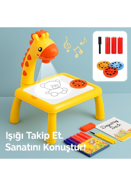 Çocuklar Için Akıllı Boyama Masası | Projeksiyonlu Eğitim ve Eğlence Bir Arada 25cm x 29cm