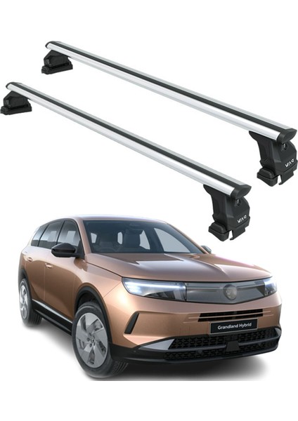 Opel Grandland 2024-2025 Oluksuz Üst Tavan Portbagaj Taşıyıcı Ara Atkısı Toros Serisi Pro 4 Gri