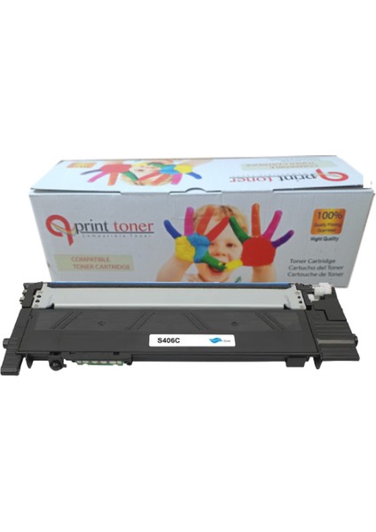 Qprint Toner Samsung CLT-C406S Mavi Muadil Toner ST988A Clp 360 Clp 365