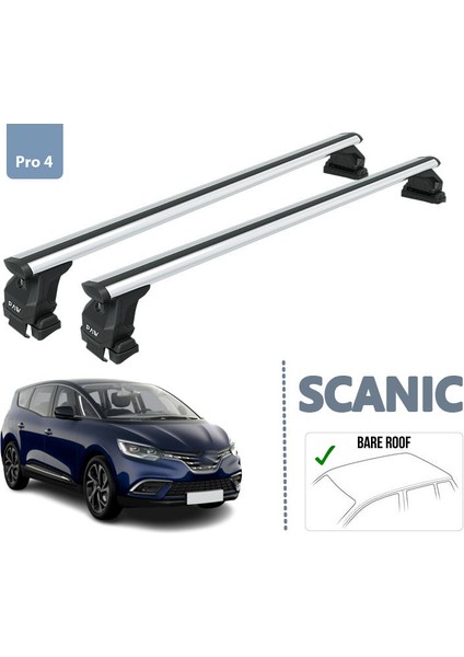 Renault Scenic 2016-2023 Oluksuz Üst Tavan Portbagaj Taşıyıcı Ara Atkısı Toros Serisi Pro 4 Gri fiyatları