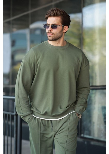Haki Bisiklet Yaka Basic Erkek Eşofman Takımı E7323 fiyatları