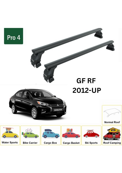 Mitsubishi Mirage G4 2012-2024 Oluksuz Üst Tavan Portbagaj Taşıyıcı Ara Atkısı Toros Serisi Pro 4 Siyah fiyatları