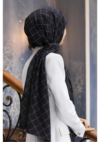 Kadın Lüks Medine Ipeği Şal Siyah