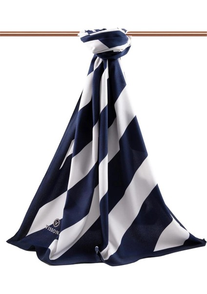 Kadın Lüks Medine Ipeği Şal Lacivert - Krem fiyatları