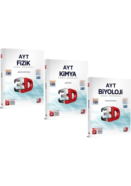 Ayt Fen Bilimleri Soru Bankası Setifizik Kimya Biyoloji 3 Kitap