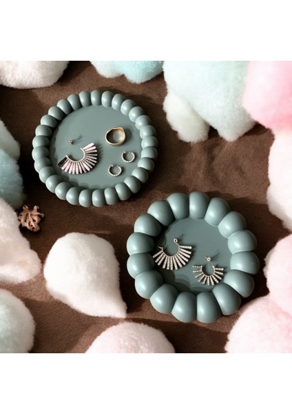 Yeşil takı tabağı, dekoratif el yapımı taş tozu, yuvarlak düzenleyici, makyaj veya giriş dekoru, özel hediye seçeneği fiyatları