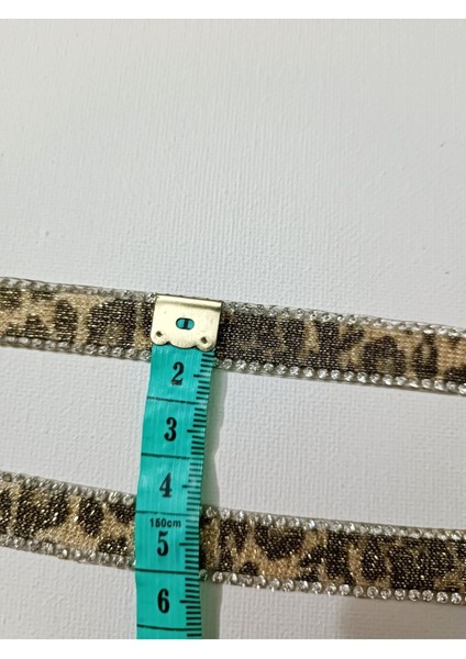 Leopar Desen Taşlı Yapıştırma Şerit modelleri