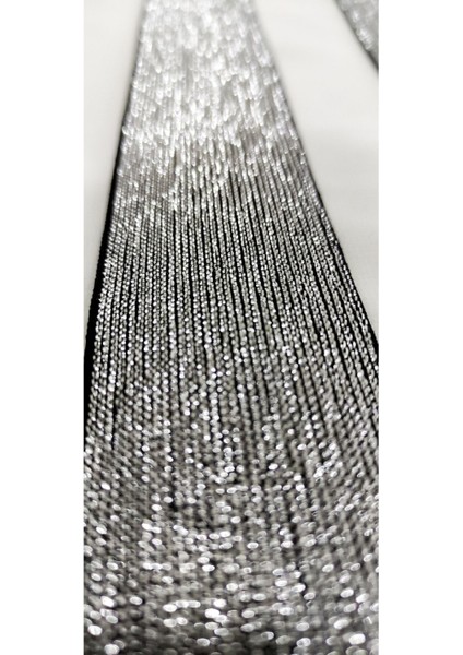 4cm Genişlikte Düz Gümüş Simli Lastik Şerit / 1 Metre modelleri