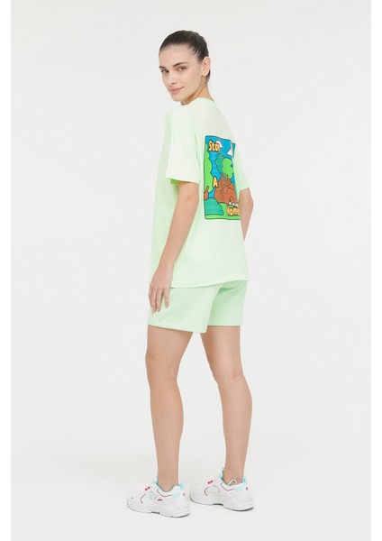 Wl Wındy 11Md1153 4Fx Neon Yeşil Kadın Kısa Kol T-Shirt