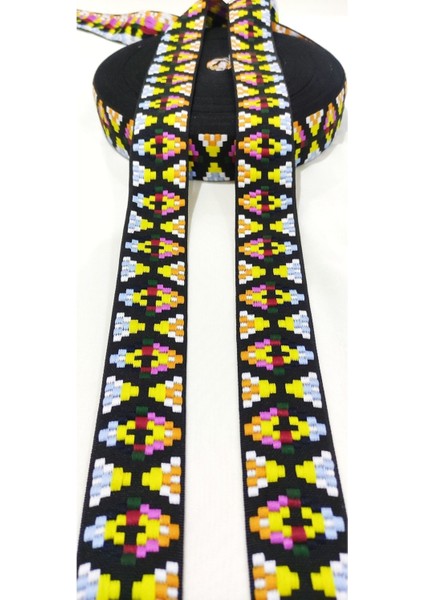 Rengarenk Kilim Desen Etnik Şerit