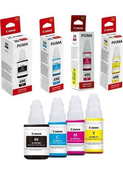 Canon Pixma G2410 GL-490 4 Renk Set Uyumlu Mürekkep modelleri