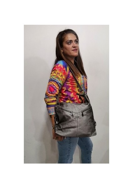 CCS 16500 Lüks Gösterişli Gri Renk Kol Çantası