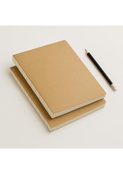 Tanıtım Özel Tasarım Kraft Kapaklı A4 Defter - 180 Derece Açılabilir, Sırtı DIKIŞLI,%100 El Işçiliği, Ofis, Okul, Günlük Kullanım Için Ideal Defter (Noktalı)