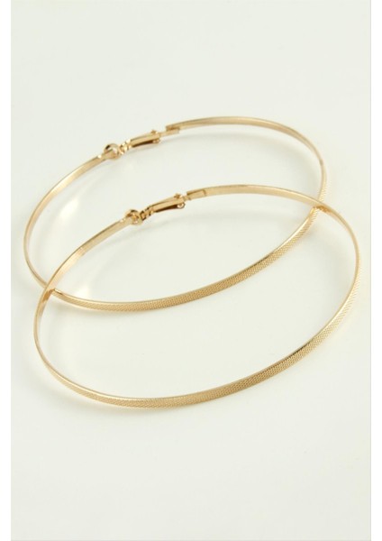 Noktalı Metal Halka Küpe 8 cm