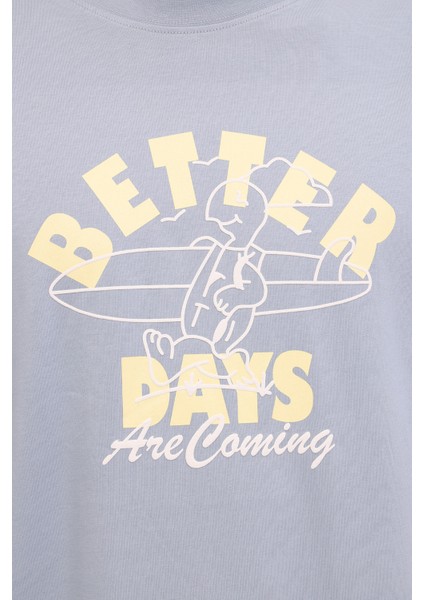 Better Days Tee Soluk Mavı Erkek Kısa Kol T-Shirt