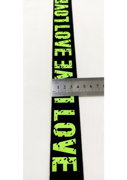 Siyah Neon Yeşil Love Yazılı Lastik Şerit modelleri
