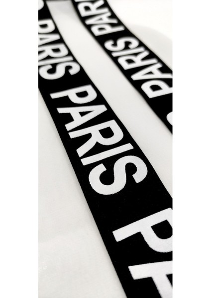 Siyah Beyaz Parıs Yazılı Lastik Şerit fiyatları