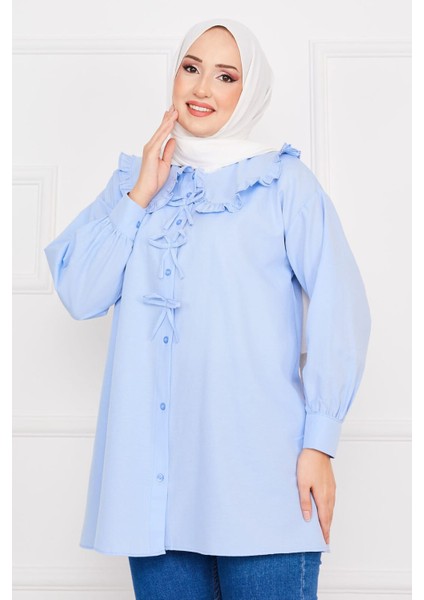 Bebe Yaka Fiyonk Detaylı Tunik Gömlek fiyatları