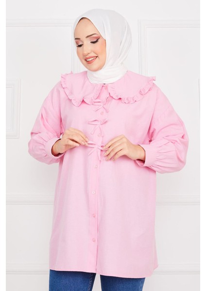 Bebe Yaka Fiyonk Detaylı Tunik Gömlek modelleri