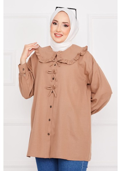 Bebe Yaka Fiyonk Detaylı Tunik Gömlek modelleri