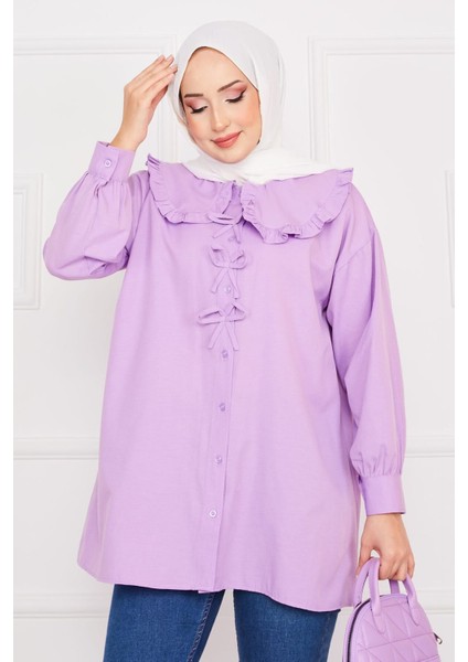 Bebe Yaka Fiyonk Detaylı Tunik Gömlek modelleri