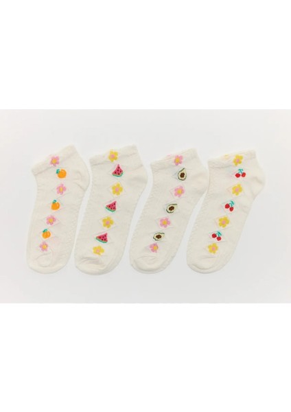 4’lü Kabartma Desenli Patik Kadın Çorap fırsatları