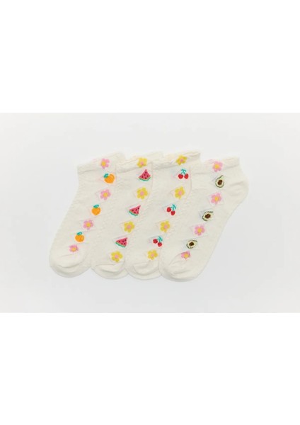 4’lü Kabartma Desenli Patik Kadın Çorap indirimleri