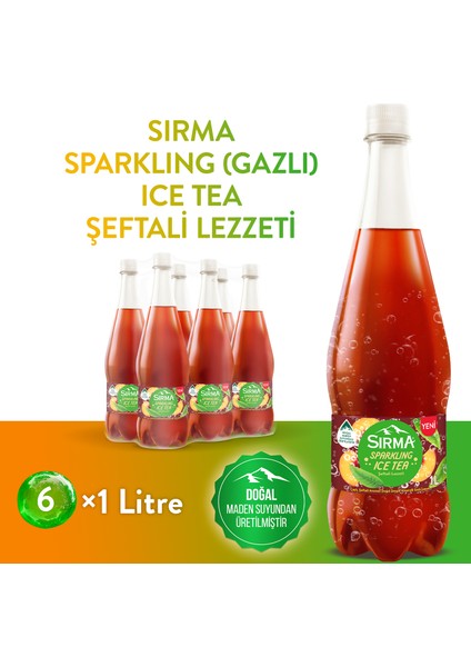 Sparkling Ice Tea Şeftali Lezzeti 6x1 lt