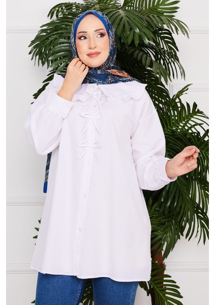 Bebe Yaka Fiyonk Detaylı Tunik Gömlek modelleri