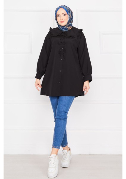 Bebe Yaka Fiyonk Detaylı Tunik Gömlek fiyatları